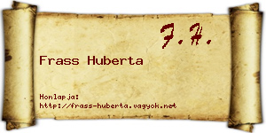Frass Huberta névjegykártya
